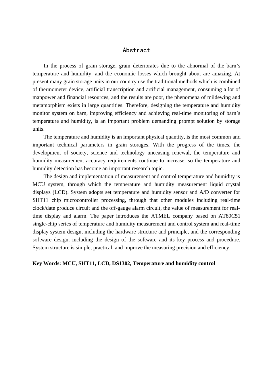 本科毕业论文-—基于单片机粮仓的温度控制_第2页
