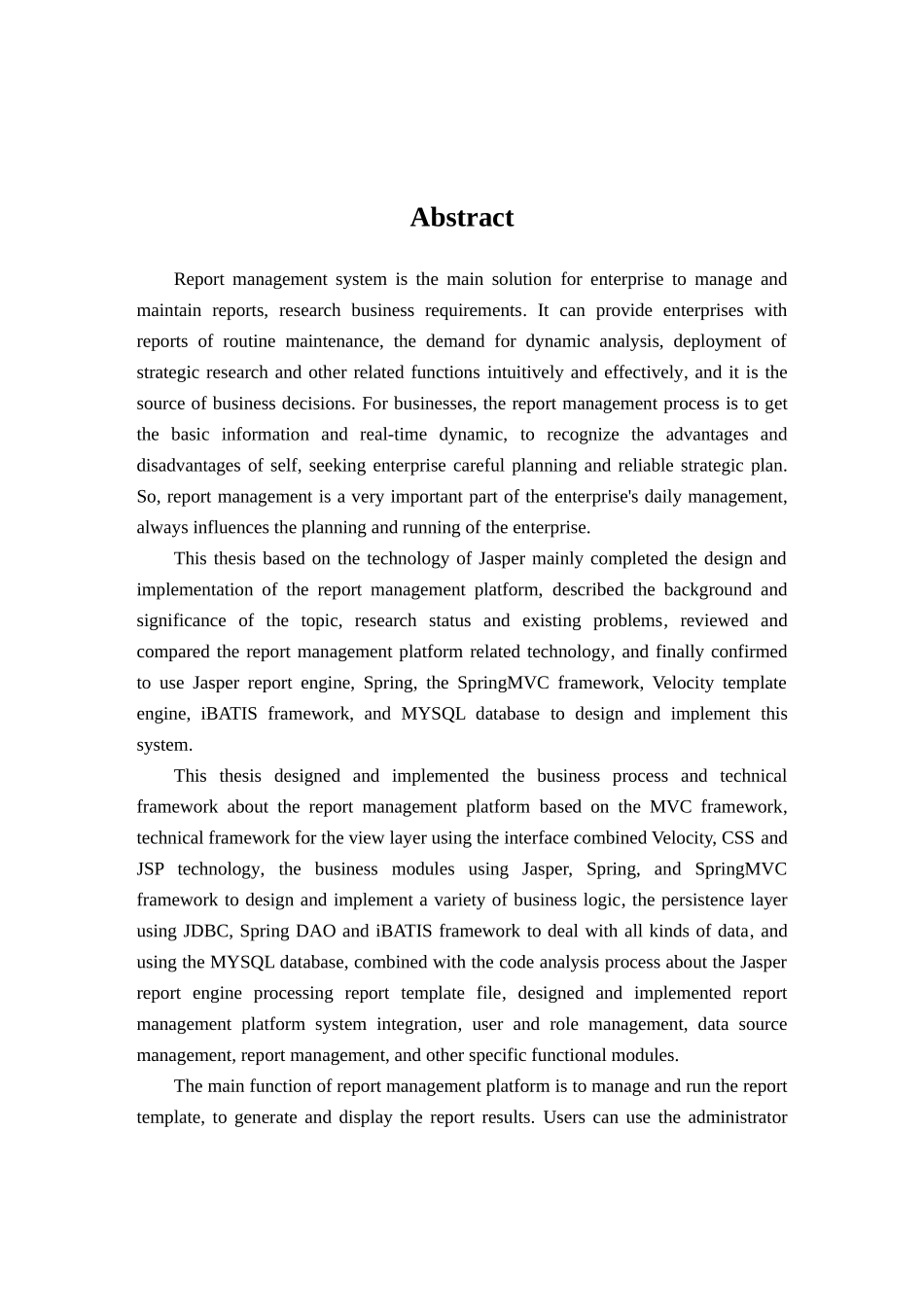 本科毕业设计---基于jasper的报表管理平台设计与实现---_第3页