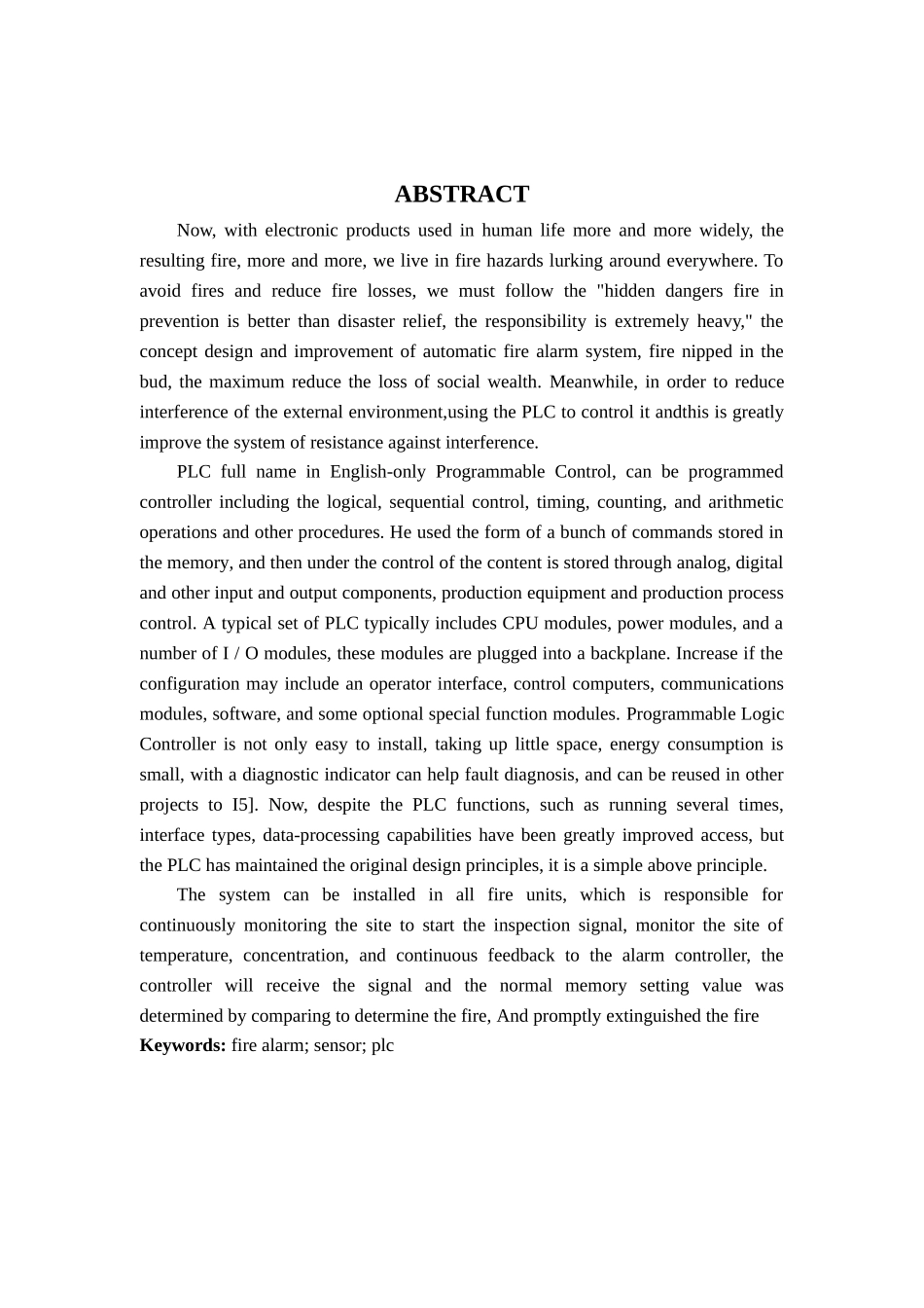 本科毕业设计--基于plc的火灾自动报警控制系统的设计_第2页