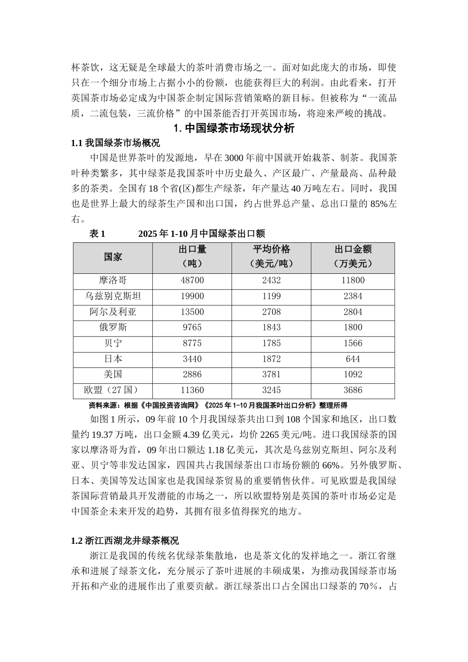 本科毕业设计-杭州西湖龙井茶开发英国市场策略探究_第2页