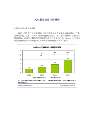 本科毕业设计-汽车服务企业研究报告书