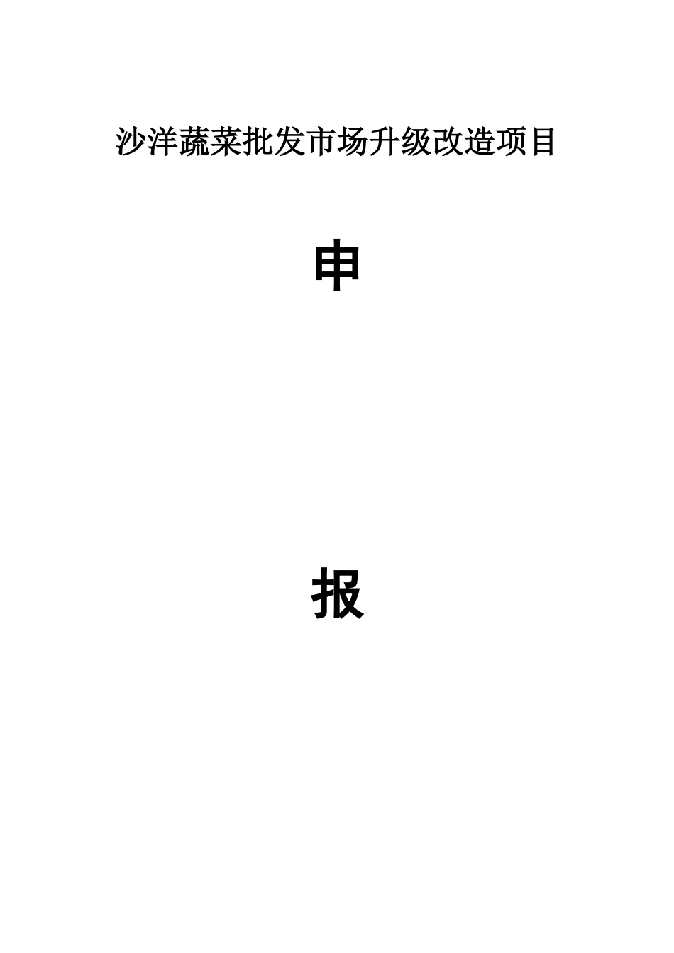 本科毕业设计-沙洋集贸市场升级改造项目立项申报材料_第1页