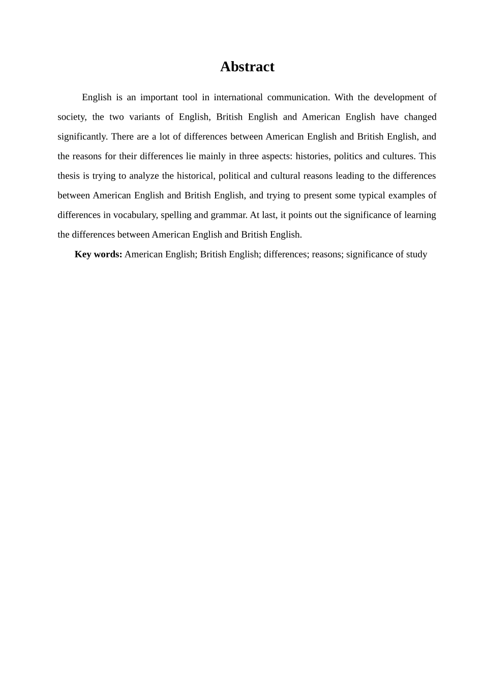 本科毕业设计-浅析英式英语与美式英语差异产生的原因_第1页