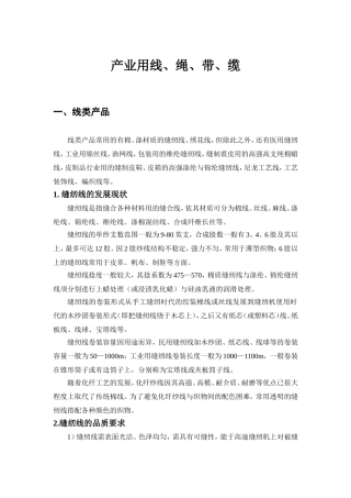 产业用线、绳、带、缆