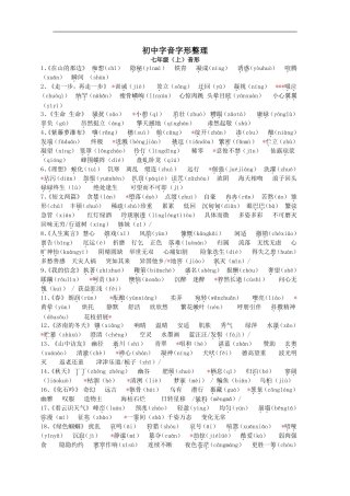 初中字音字形整理