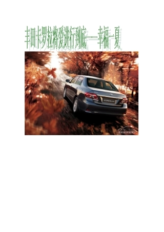 丰田汽车营销策划方案