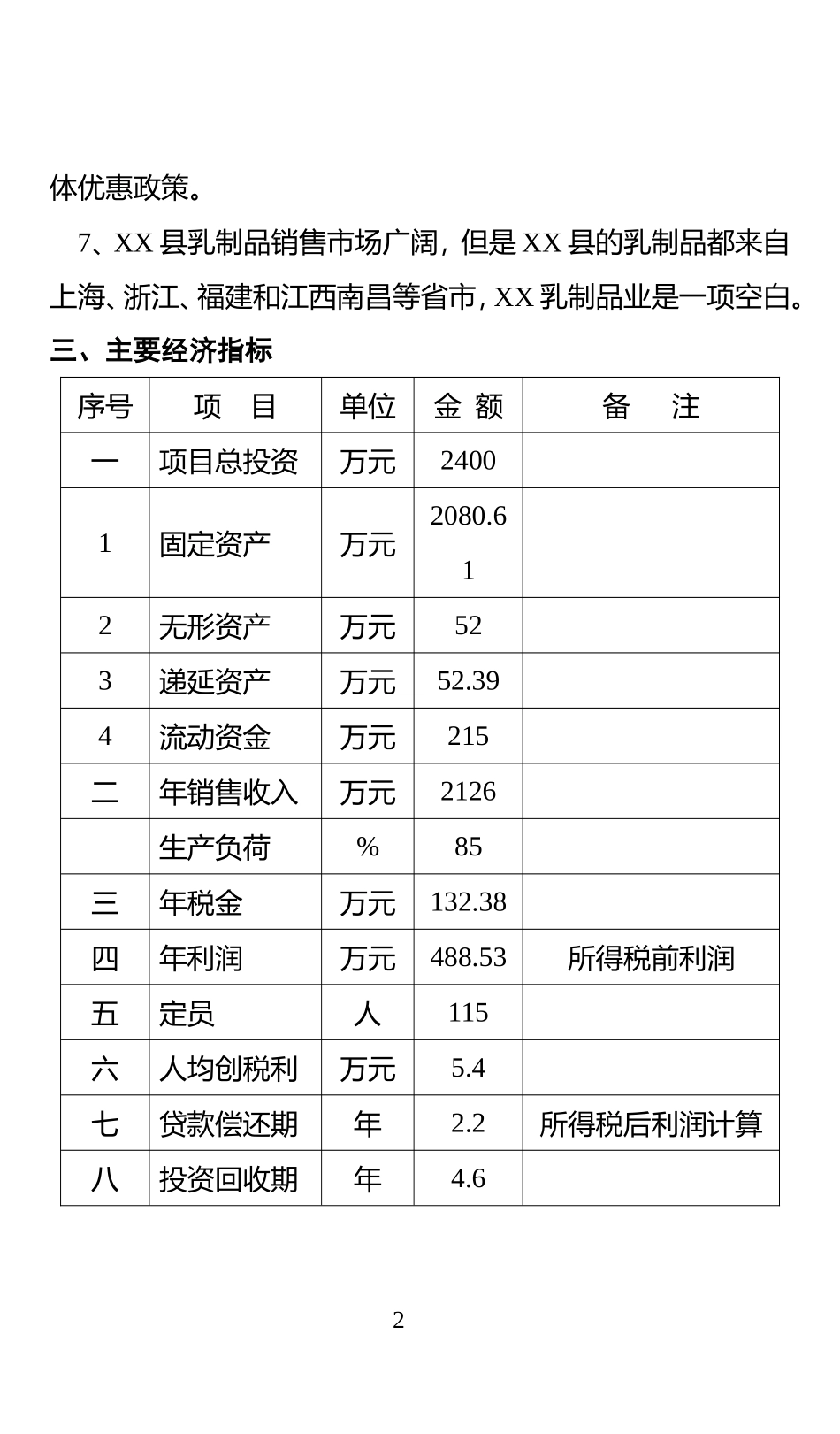 关于创办省XX乳业有限公司的项目可行性分析报告_第3页