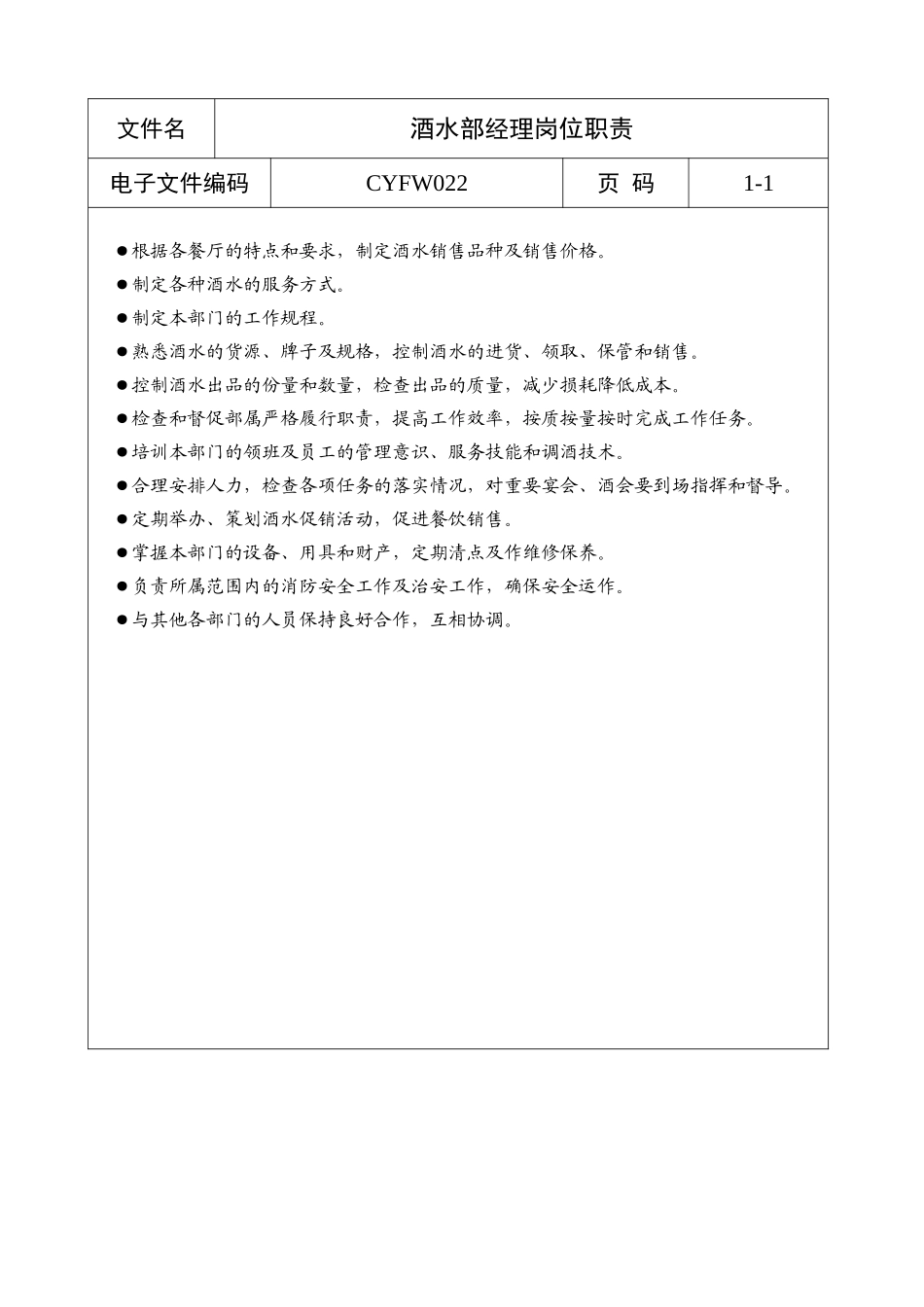 酒水部经理岗位职责_第1页