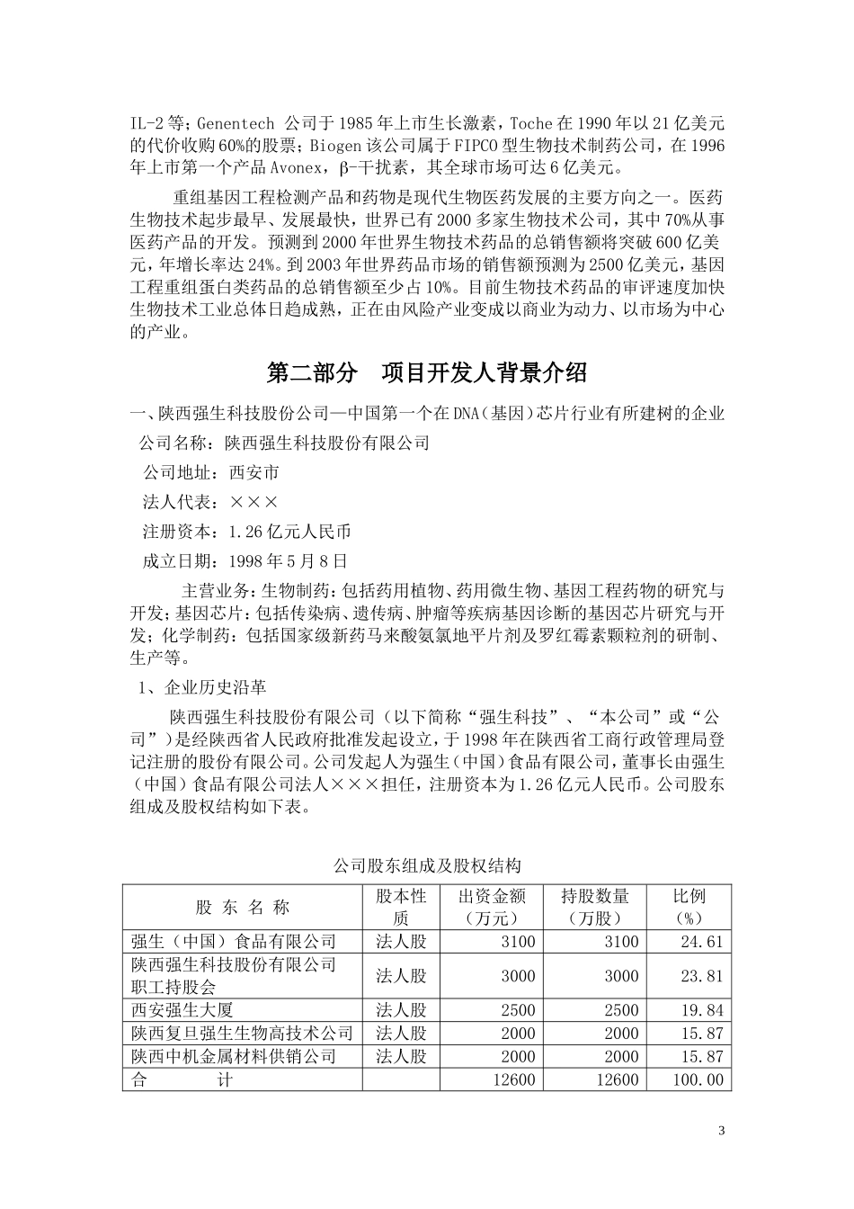 强生DNA（基因）芯片项目商业计划书_第3页
