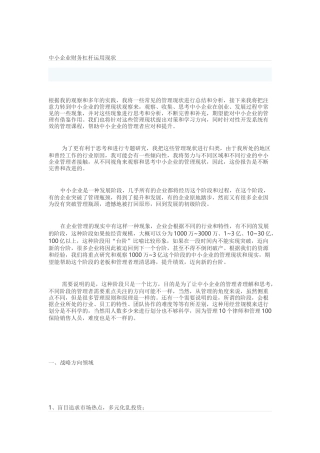 中小企业财务杠杆运用现状分析研究  会计学专业