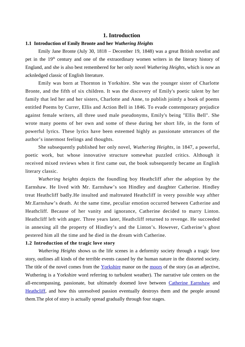 本科毕业设计-简析《呼啸山庄》中男女主人公爱情悲剧的原因_第3页