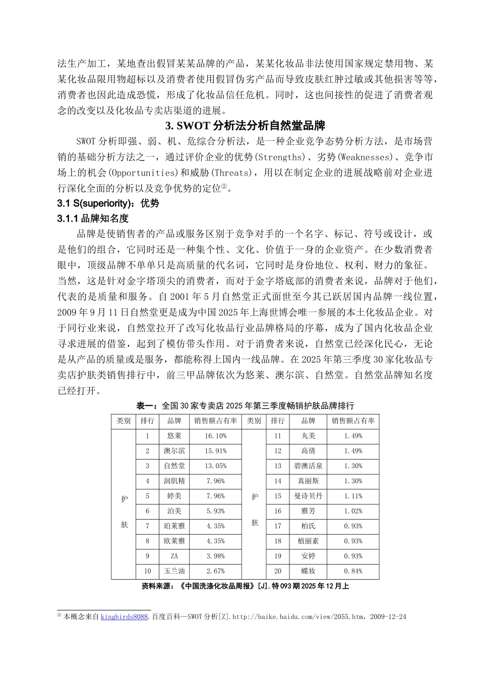 本科毕业设计-简析自然堂的品牌发展之路_第3页