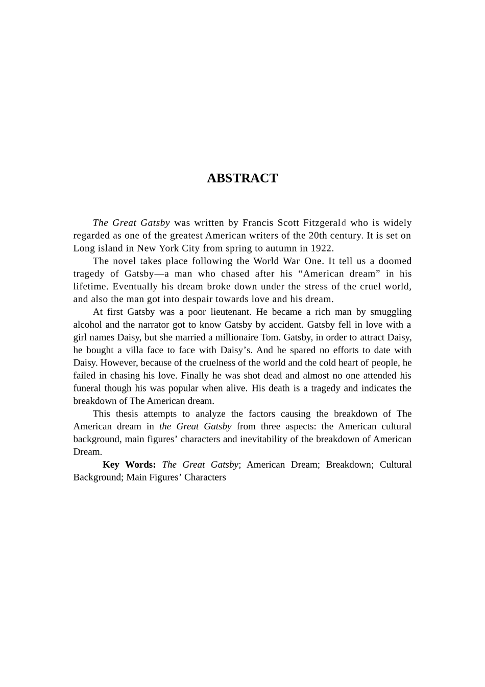 本科毕业设计-英语专业论《了不起的盖茨比》中美国梦的破灭_第2页