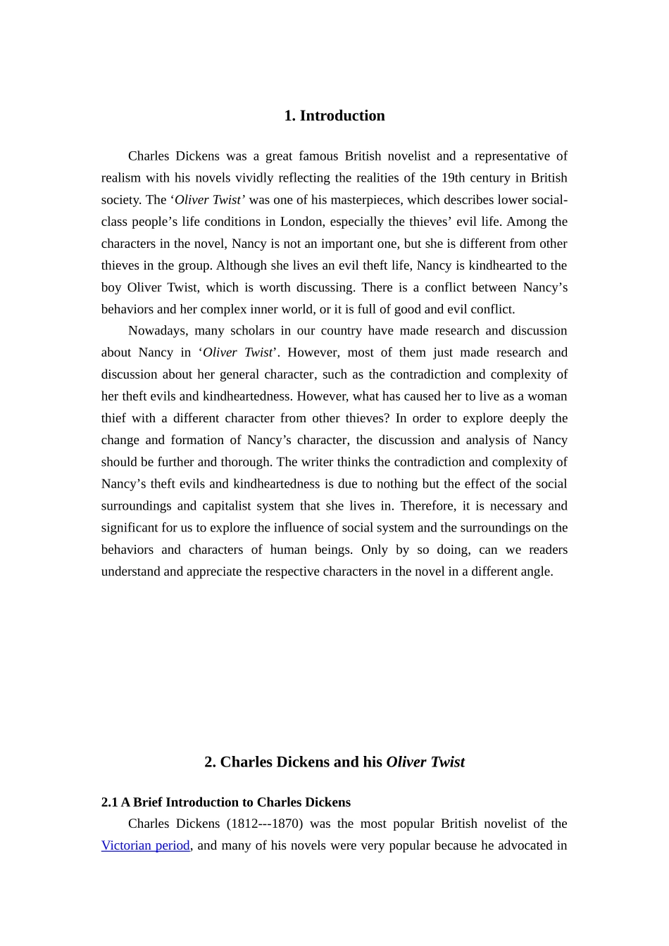 本科毕业设计-论环境和社会制度对人的行为和品格的影响—以《雾都孤儿》中南希的形象分析为例_第3页