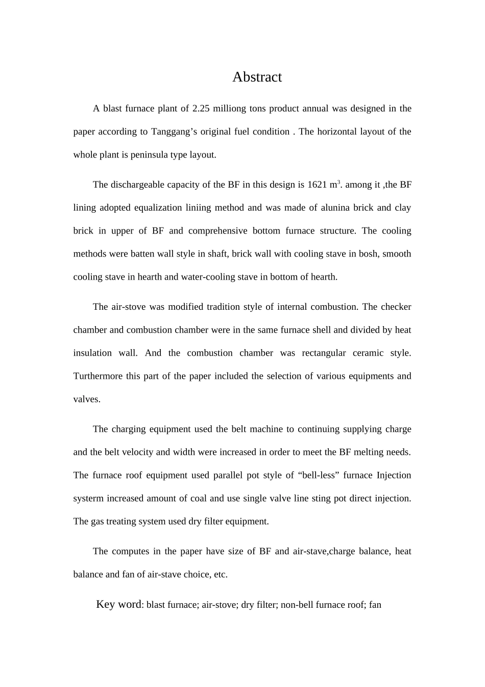 本科毕业设计-设计一座年产225万吨炼钢的炼铁车间---冶金工程说明书_第3页