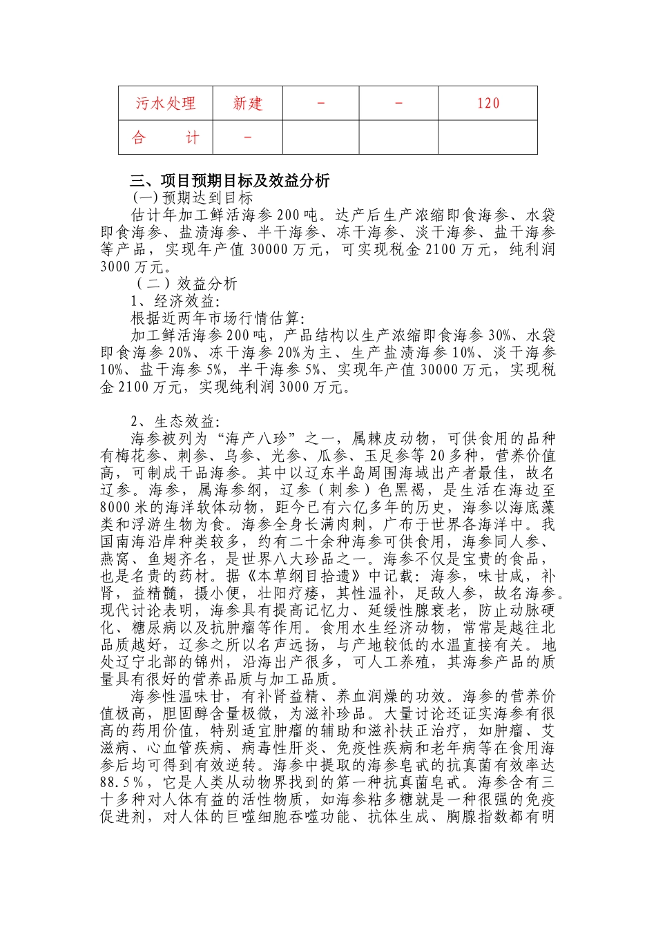 本科毕业设计-金砣水产年处理200吨鲜海参项目立项策划书_第3页