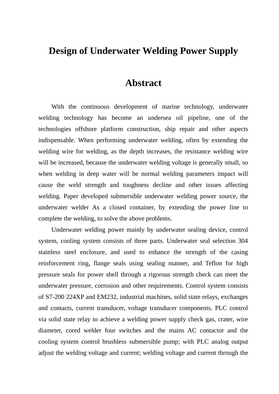 本科毕业设计论文--水下焊接电源设计_第2页