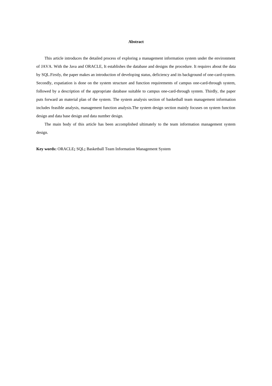 本科生毕业论文球队球员管理系统的设计与实现本科学位论文_第3页