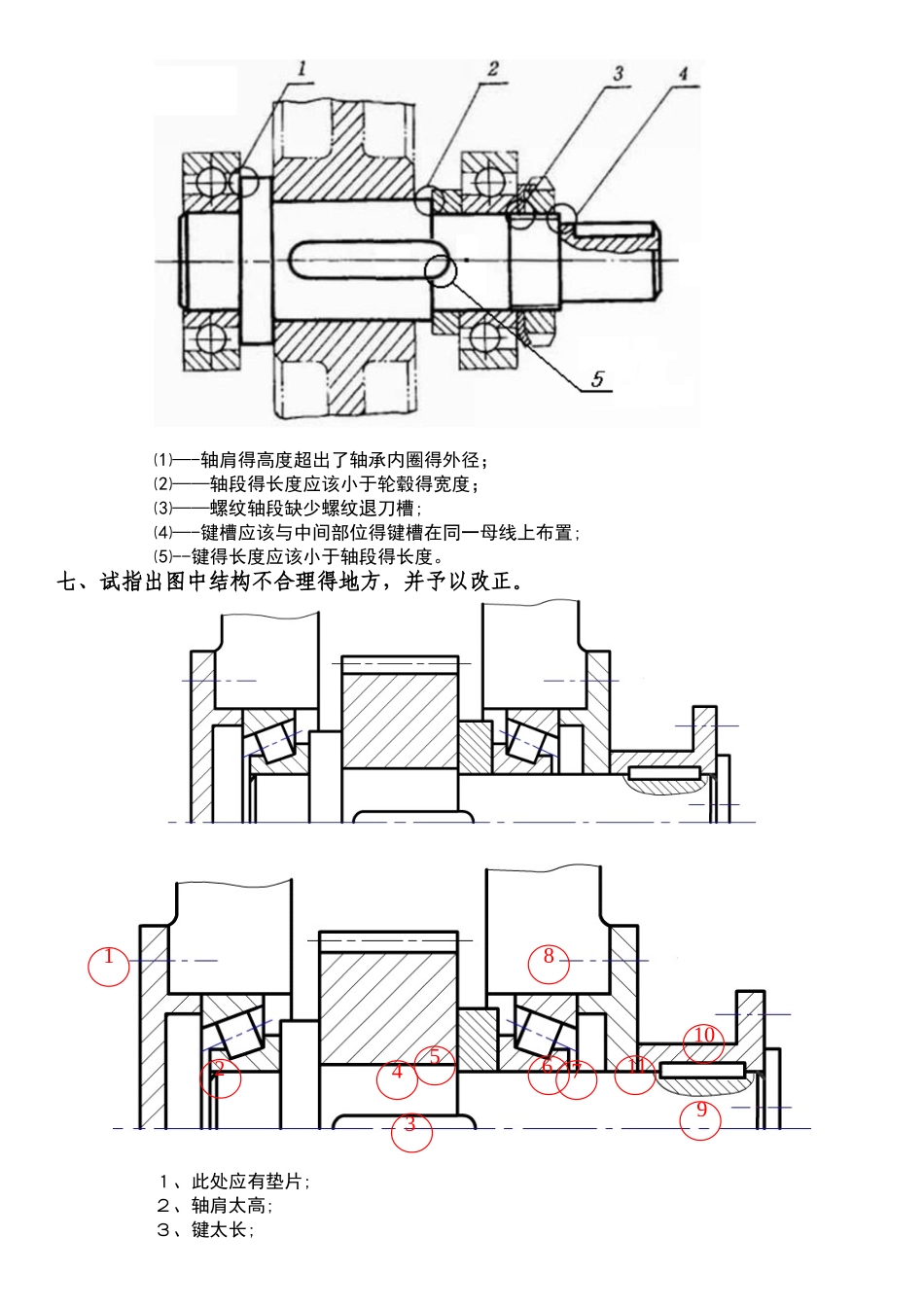 机械设计期末试题及答案及轴改错题总结_第3页