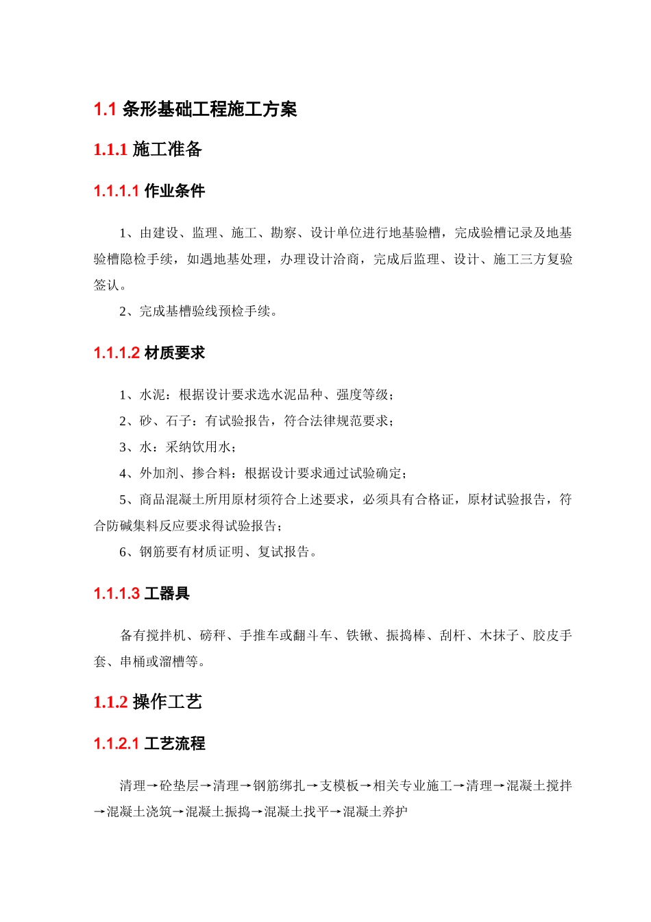 条形基础工程施工方案_第1页