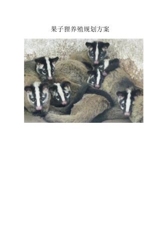 果子狸养殖规划方案本科论文