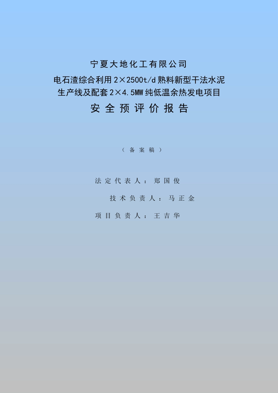 某公司电石渣综合利用2×2500td熟料新型干法水泥生产线及配套2×4.5MW纯低温余热发电项目安全预评价报告_第2页