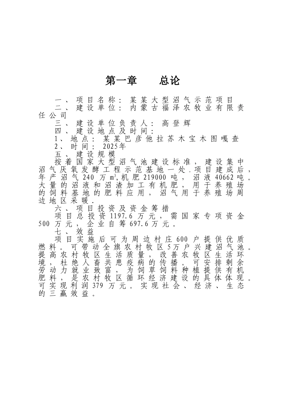 某农村大型沼气示范项目可行性研究报告_第2页
