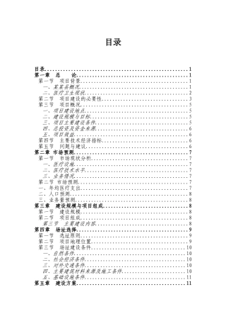 某某医院建设项目可行性研究报告