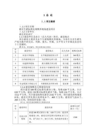 某某市生猪标准化规模养殖场建设项目可行性研究报告