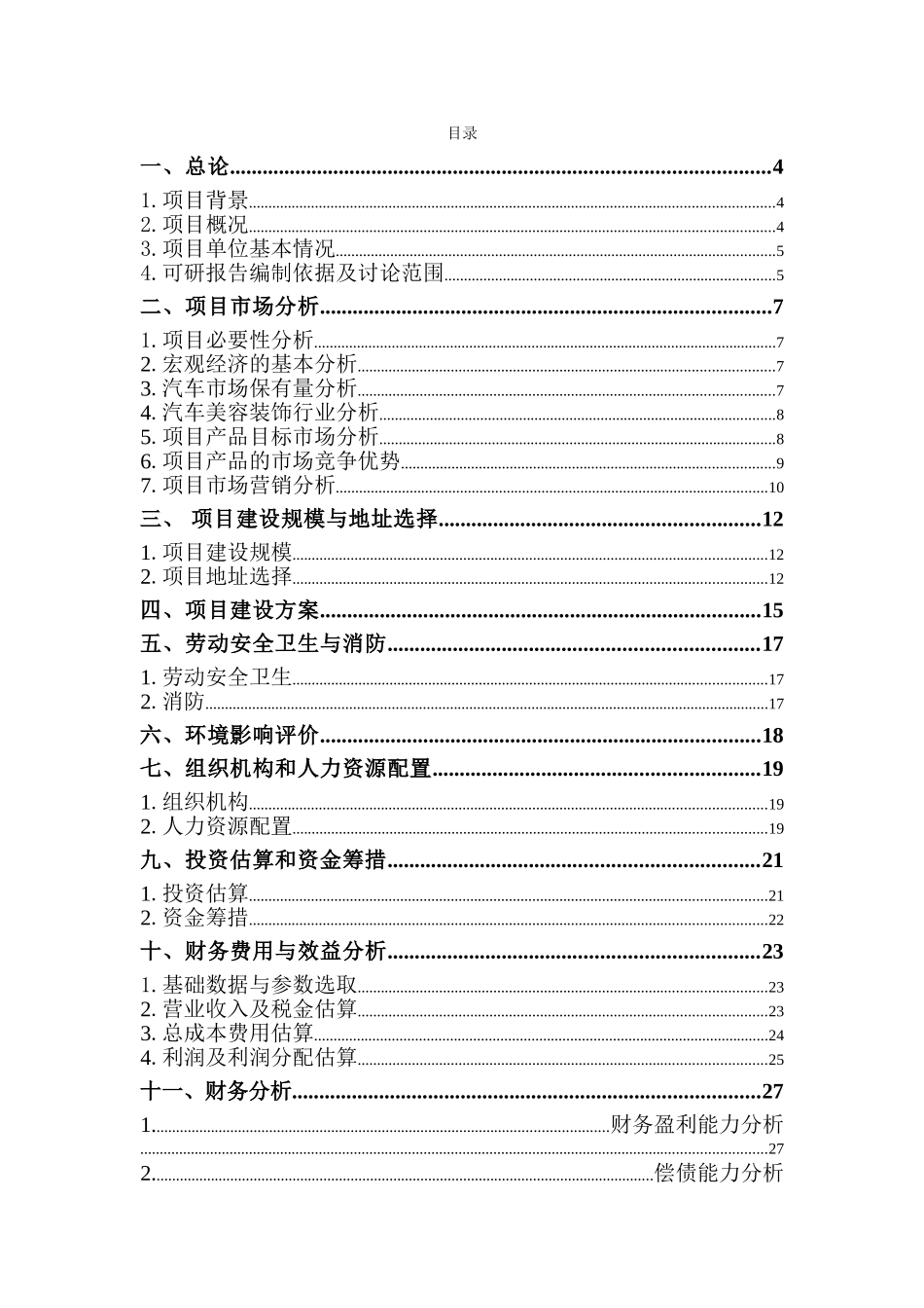 某汽车装饰美容项目可行性研究报告_第2页
