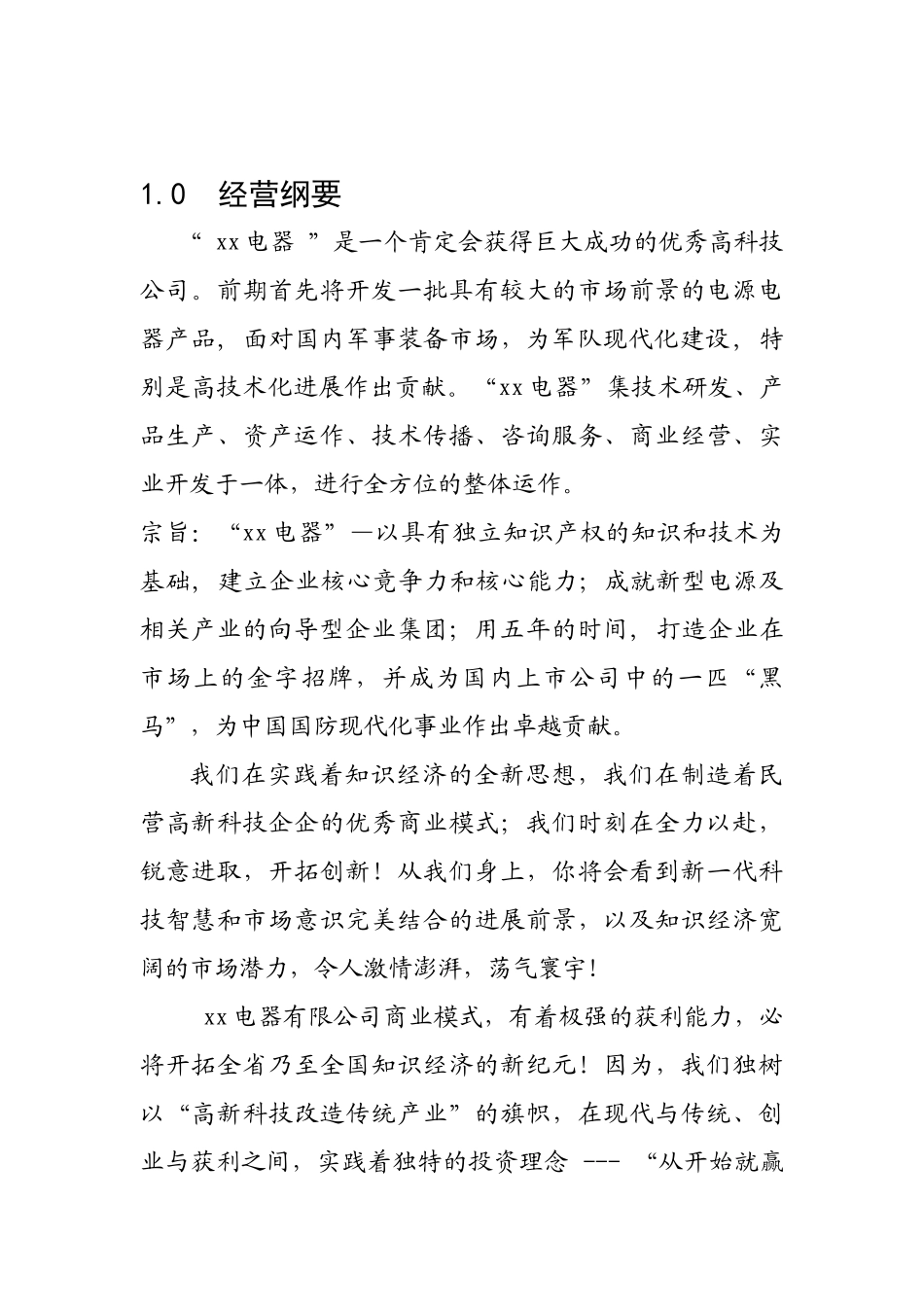 某电器有限公司商业计划_第2页