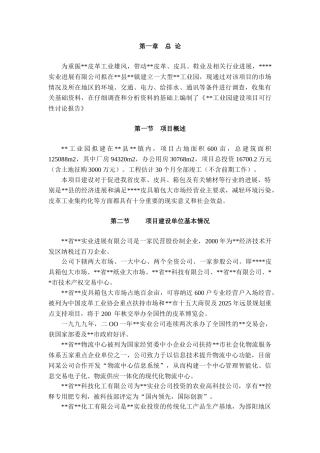 某皮革工业园可行性研究报告书