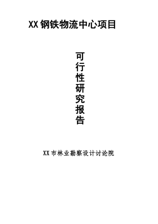 某钢铁物流中心项目可行性研究报告