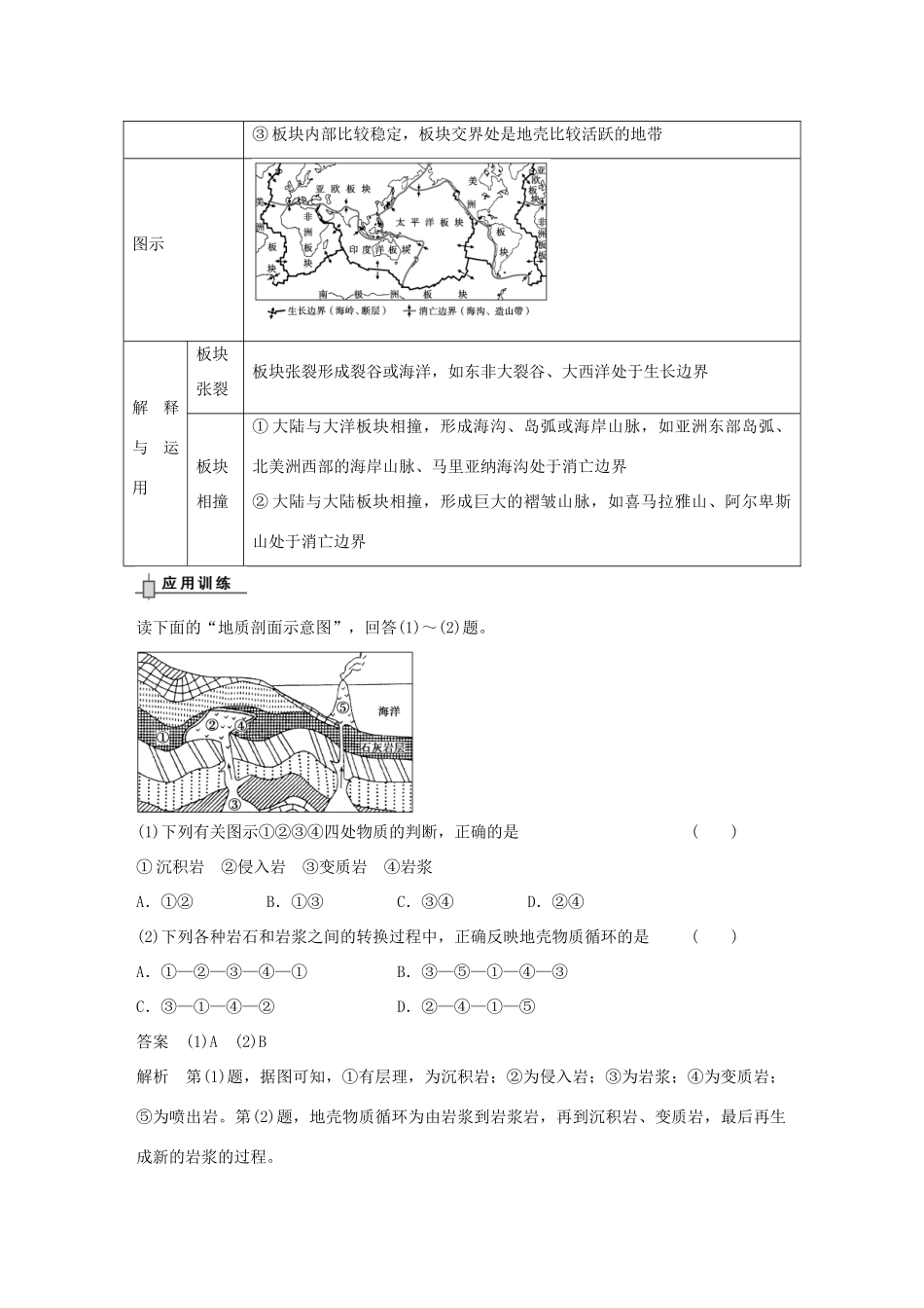 （安徽专用）2014高考地理二轮 考前三个月 第1部分 专题2 地壳物质循环与地表形态学案_第3页