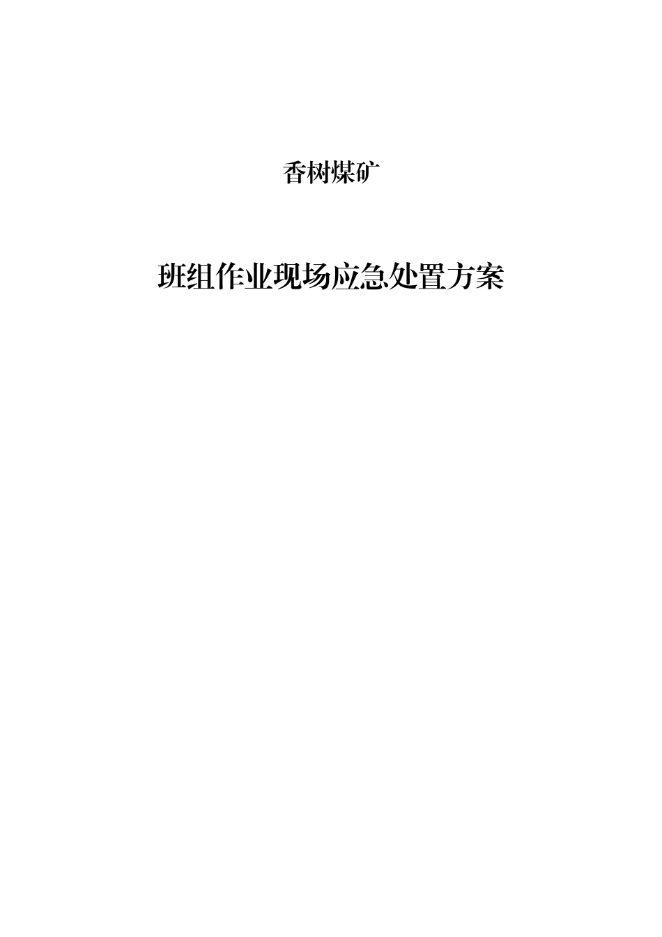 树香煤矿班组作业现场应急处方案大学论文_第1页