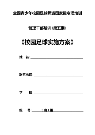 校园足球实施方案