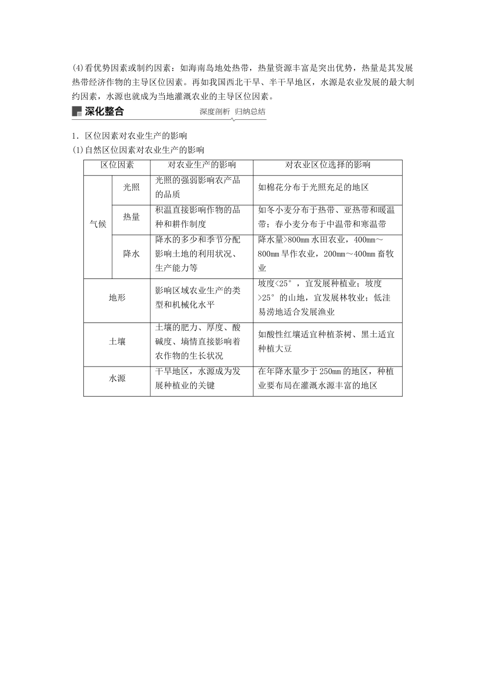 （全国通用）高考地理大一轮复习 第三章 农业地域的形成与发展 第19讲 农业的区位选择学案 新人教版必修2-新人教版高三必修2地理学案_第2页