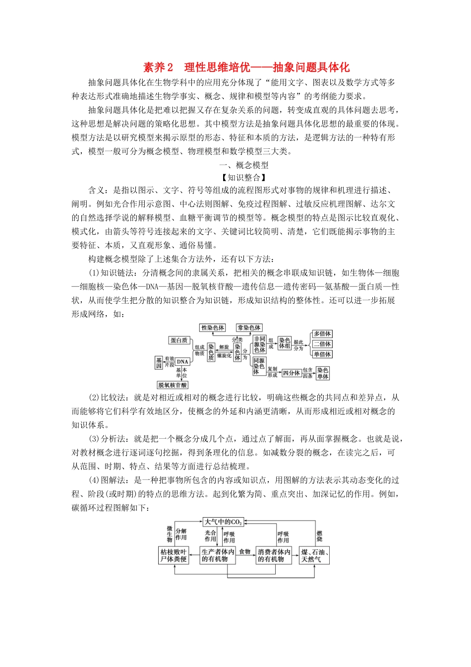 （全国）高考生物大一轮复习 第十一单元 高考素养培优 素养2 理性思维培优——抽象问题具体化学案-人教版高三全册生物学案_第1页