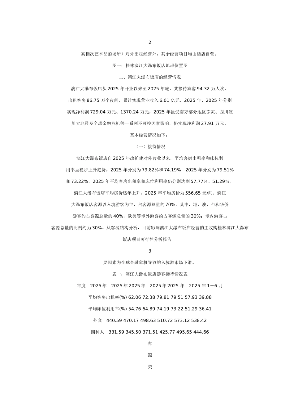 桂林旅游股份有限公司收购桂林漓江大瀑布饭店可行性报告_第2页