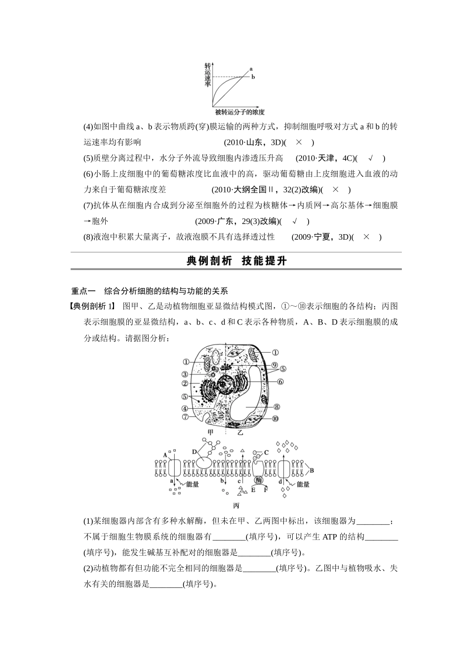 （安徽专用）2014高考生物二轮复习 考前三个月 第一部分 第一部分 专题一 第2讲 细胞的分子组成教案_第3页