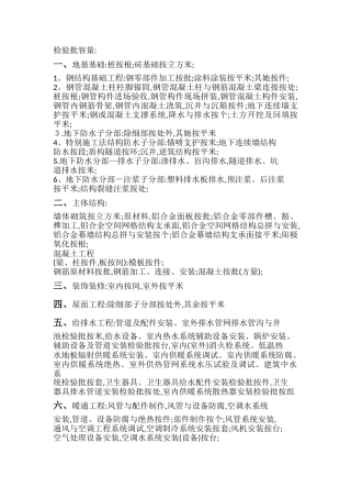 检验批容量划分