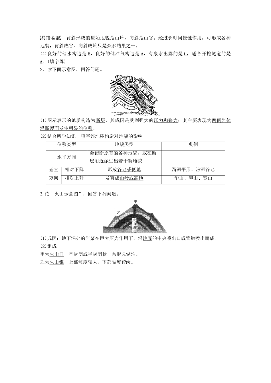 （全国通用）高考地理大一轮复习 第五章 地表形态的塑造 第13讲 山地的形成与河流地貌的发育学案 新人教版必修1-新人教版高三必修1地理学案_第2页