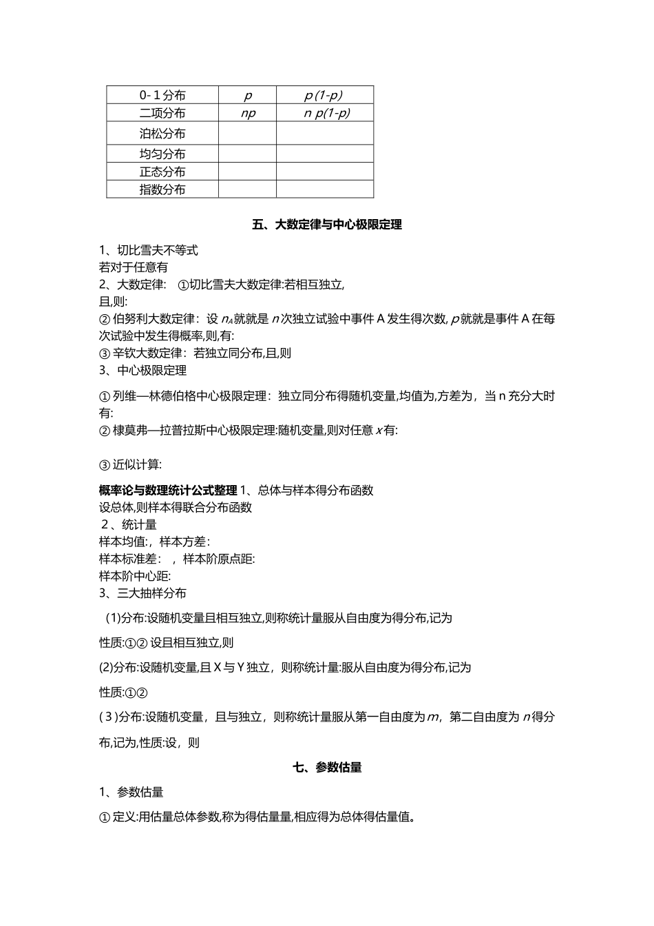 概率论与数理统计公式集锦_第3页