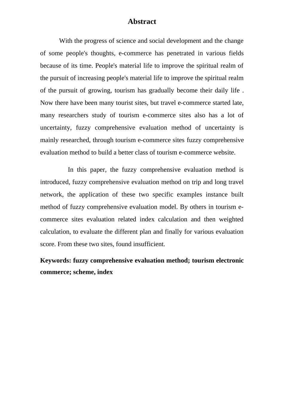 模糊综合评价法在旅游类电子商务网站中的应用毕业论文_第2页