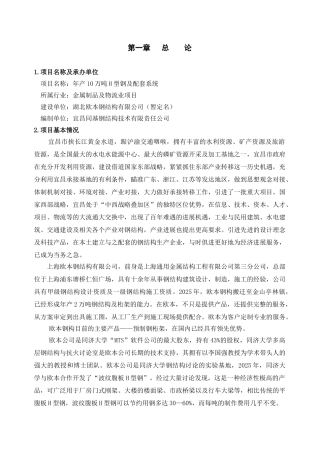 欧本钢结构有限公司年产10万吨h型钢及配套系统的申请报告