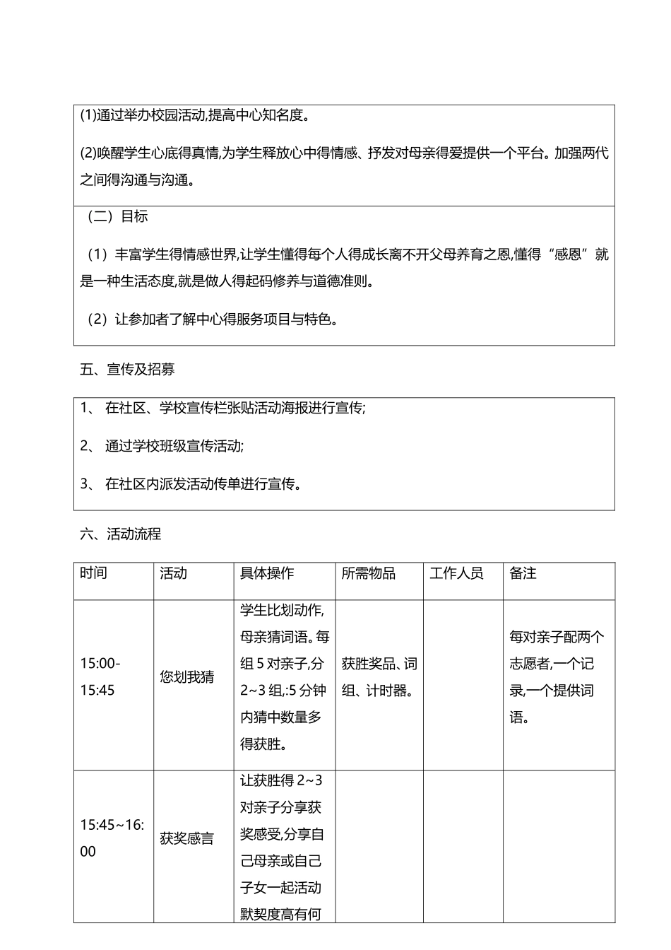 母亲节活动策划书_第2页