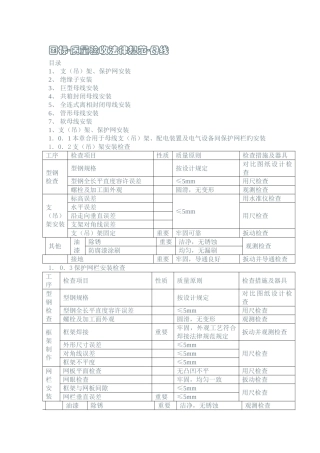 母线的安装及验收标准