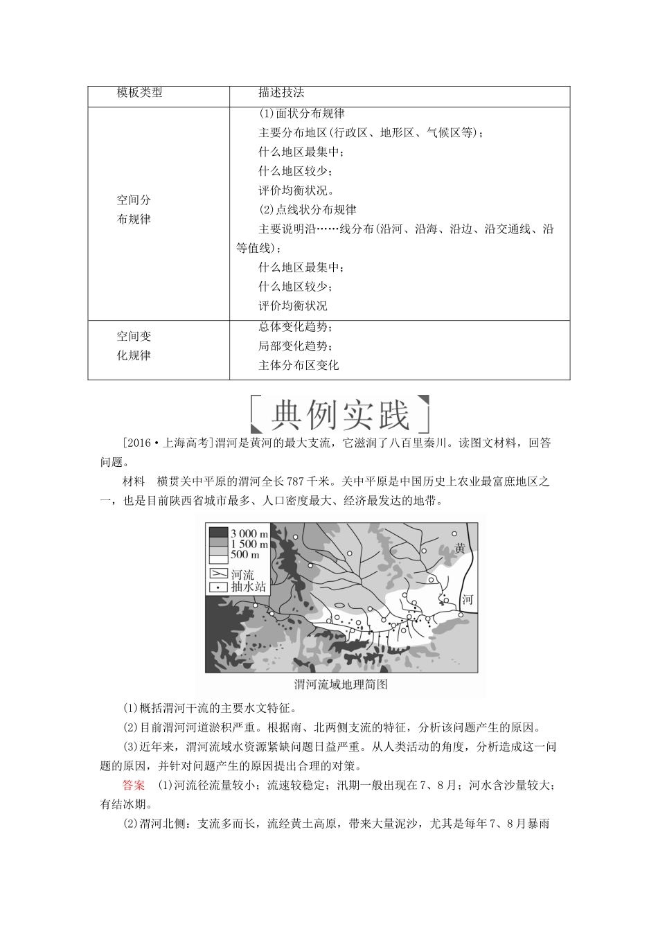 （全国通用）高考地理二轮复习 第三篇 备考与冲刺 专题二 综合题题型突破 题型突破一 特征异同类教学案-人教版高三全册地理教学案_第3页