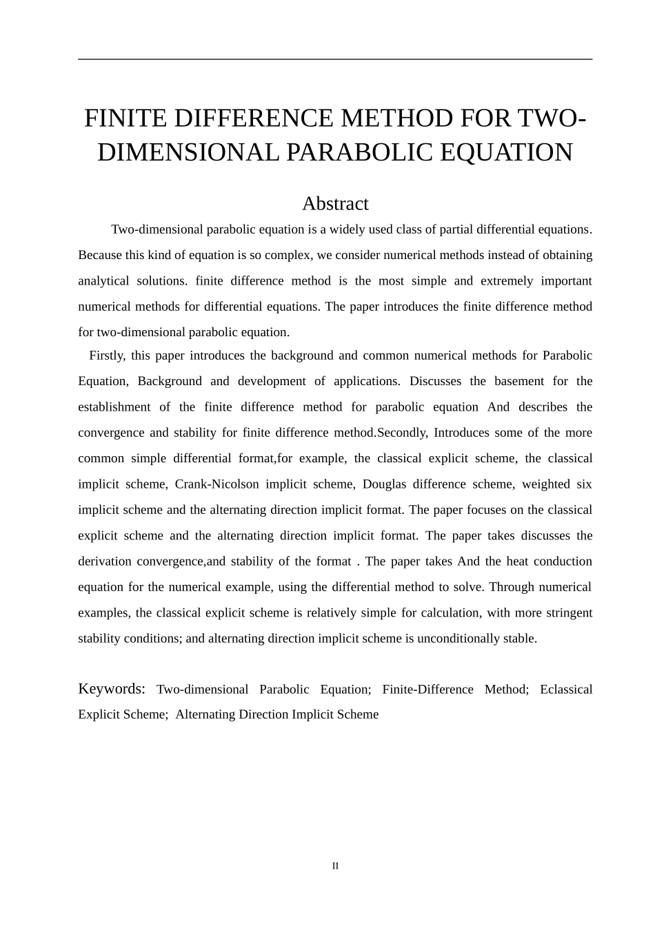 二维抛物方程的有限差分法分析研究  应用数学专业_第2页