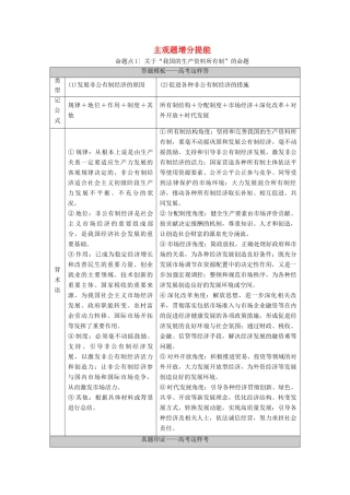 （山东专用）2021高考政治二轮复习 第1部分 专题整合突破2 基本经济制度与良好营商环境 第2课时 主观题增分提能学案-人教版高三全册政治学案